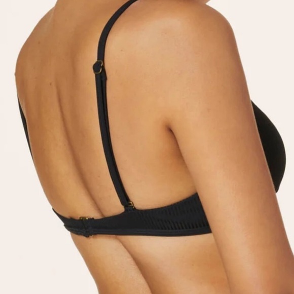 Andie The Valencia Rib Bikini Top Swimsuit Black NWT - Picture 3 of 6